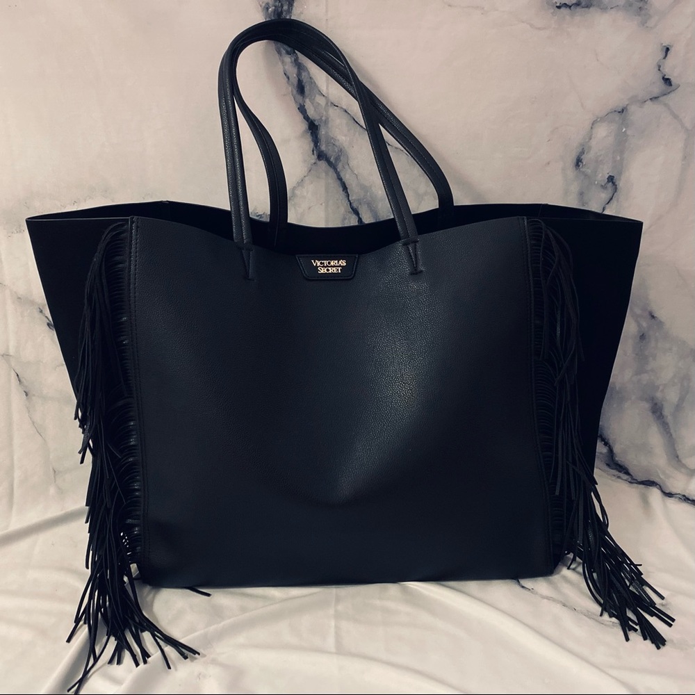 Victoria’s Secret Black Fringe Tote Bag
